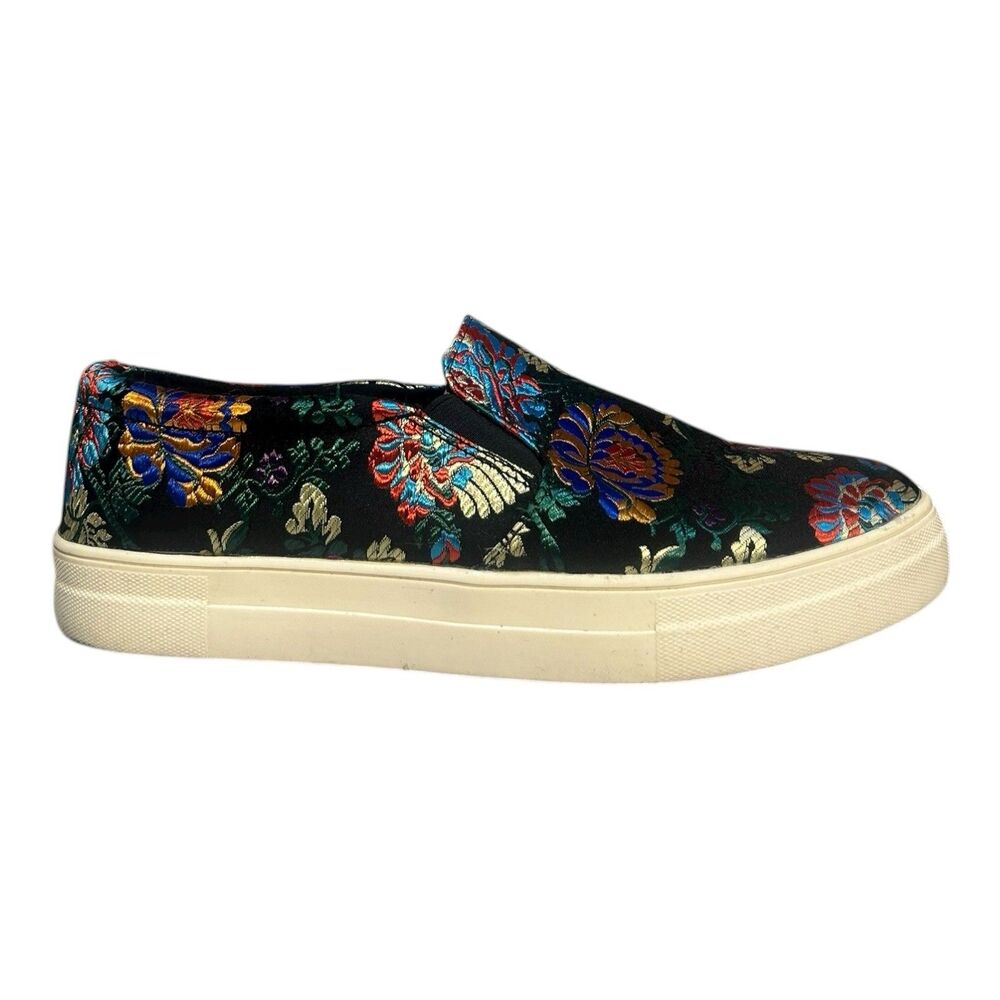 Brash Evonne Brocade Slip-On Sneakers Women’s 12 Asian Metallic Floral EUC